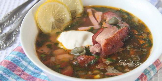 Рецепт солянки мясной сборной