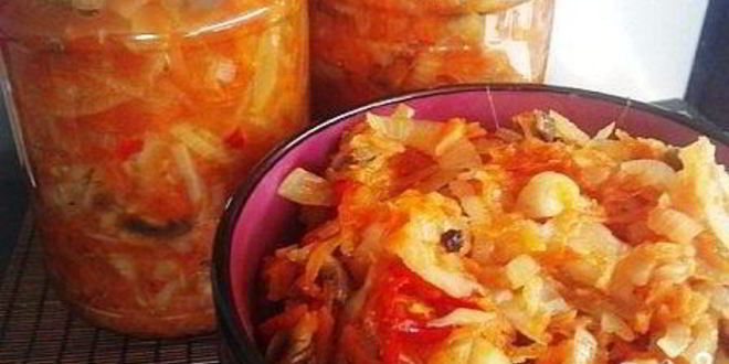 Рецепт вкусной солянки из капусты на зиму
