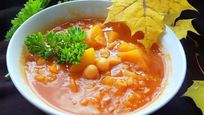 Рецепт Супа из тыквы с нутом и чечевицей