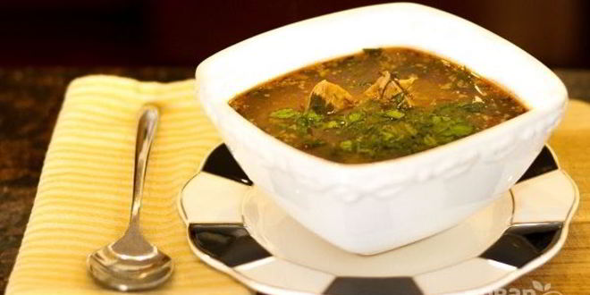 Рецепт грузинского пряного супа харчо