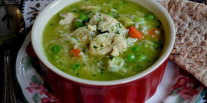 Шаг 4: супа куриного с зеленым горошком