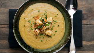 Рецепт Горохового супа-пюре с сухариками