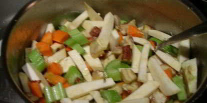 Шаг 1: нежного супа-пюре биск из овощей и каштанов