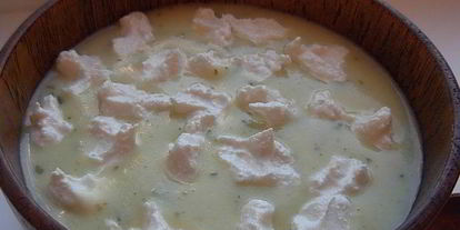 Шаг 4: супа-пюре из кабачка с творожным кремом