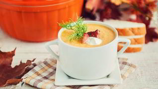 Рецепт Супа-пюре из тыквы с беконом