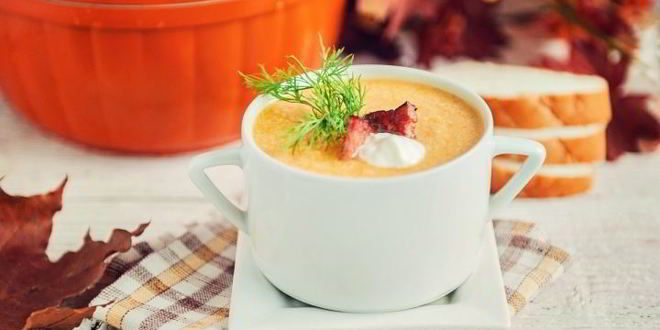 Рецепт супа-пюре из тыквы с беконом
