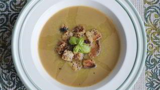 Рецепт Вегетарианского супа-пюре из заморожнного горошка