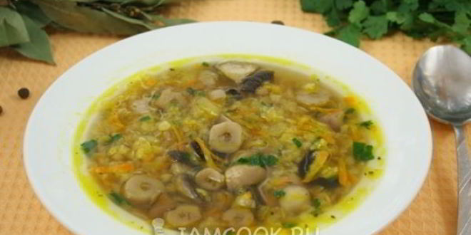 Рецепт супа с чечевицей и грибами