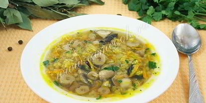 Шаг 11: супа с чечевицей и грибами