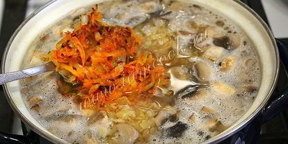 Шаг 8: супа с чечевицей и грибами