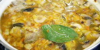 Шаг 9: супа с чечевицей и грибами