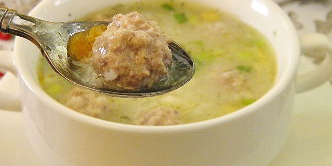 Рецепт супа с колобками из фарша
