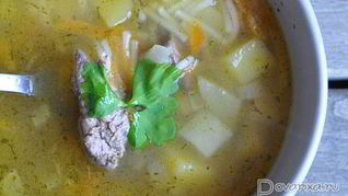 Рецепт Супа с куриной печенью