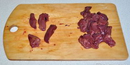 Шаг 2: супа с куриной печенью