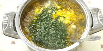 Шаг 5: супа с морской капустой и зеленым горошком