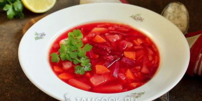 Рецепт постного горячего свекольника