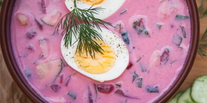 Рецепт свекольника курицей, кинзой и хреном