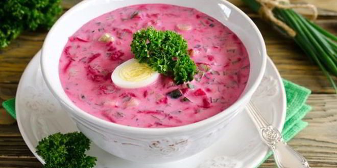 Рецепт свекольника на кефире с огурцом и перепелиными яйцами