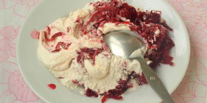 Шаг 5: свекольника со щавелем, фасолью и шампиньонами