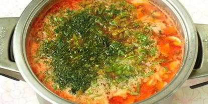 Шаг 7: свекольника со щавелем, фасолью и шампиньонами