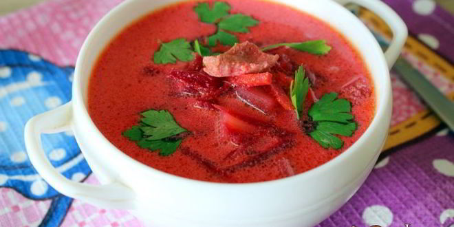 Рецепт свекольного супа со сметаной