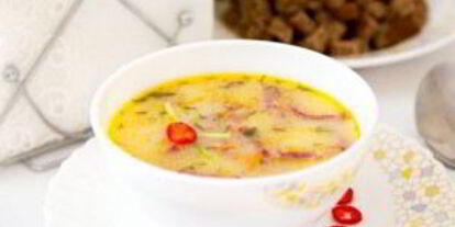 Шаг 9: горячего сырного супа с колбасой