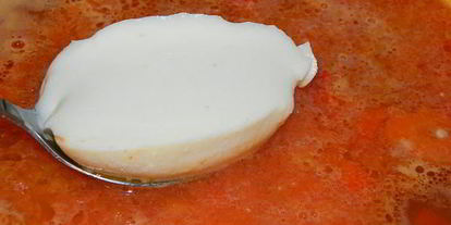 Шаг 4: сырно-томатного суп на курином бульоне