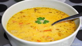 Рецепт Сырного куриного супа с помидорами