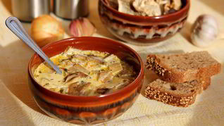 Рецепт Сырного супа на грибном бульоне