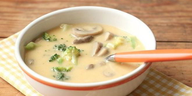 Рецепт сырного супа с брокколи и шампиньонами