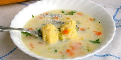 Шаг 9: сырного супа с клецками из кабачка и сыра джюгас