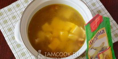 Шаг 8: сырного супа с копченой курицей