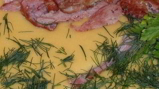 Рецепт Сырного супа с копчеными ребрами