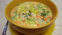 Рецепт Сырного супа с куриным филе и рисом