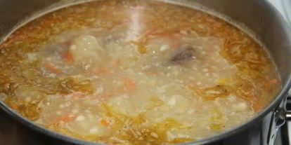 Шаг 3: сырного супа с куриными сердечками