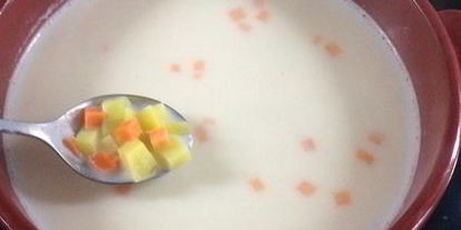 Шаг 5: сырного супа с семгой и креветками