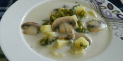 Шаг 6: сырного супа с шампиньонами и брокколи