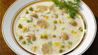 Рецепт Сырного супа с шампиньонами и копченостями
