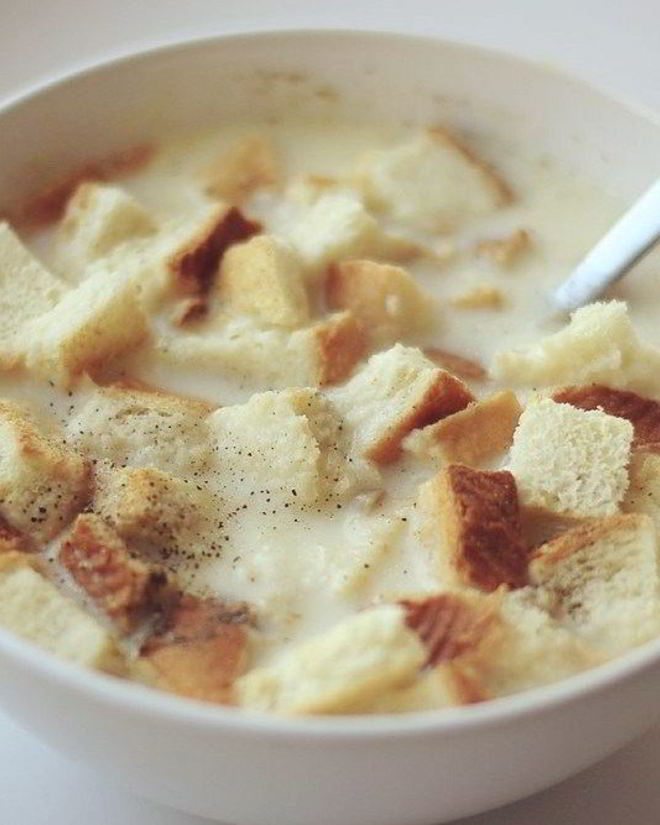 Рецепт сырного супа с шампиньонами и сухариками