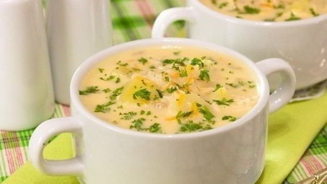 Рецепт Сырного супчика с курицей и рисом