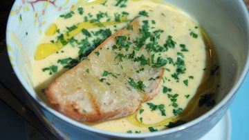 Рецепт Тосканского супа из белой фасоли с чесночными гренками