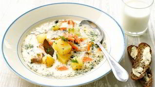 Рецепт Традиционного финского сливочного супа с лососем