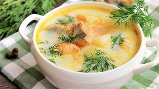 Рецепт Ухи из форели по-фински со сливками