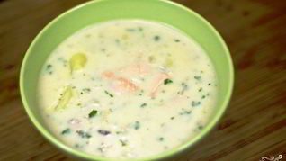 Рецепт Ухи из красной рыбы со сливками