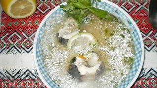 Рецепт Ухи из стерляди с шампанским