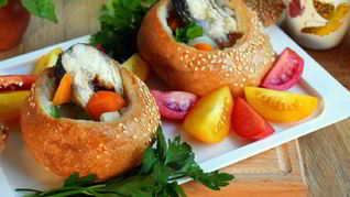 Рецепт Ухи в хлебном горшочке