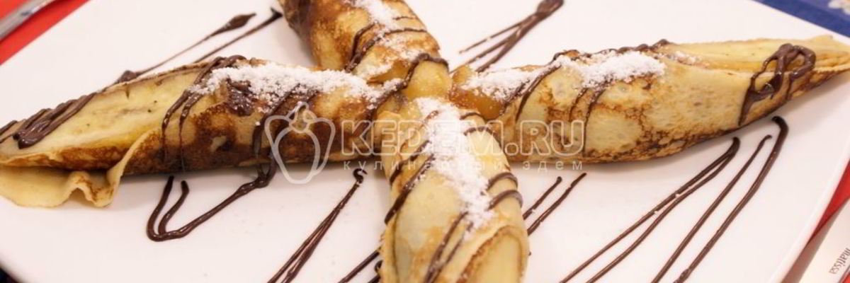 Рецепт Блинчиков с бананом и шоколадом