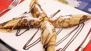 Рецепт Блинчиков с бананом и шоколадом