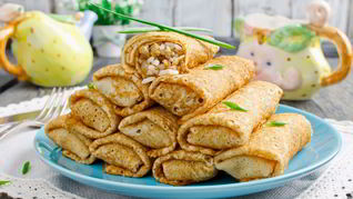 Рецепт Блинчиков с рисом и мясом