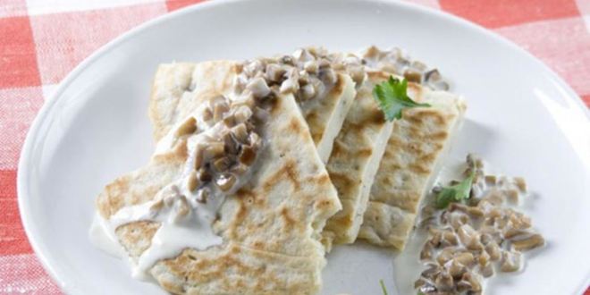 Рецепт блинов с грибным припеком